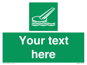 Custom sign safe condition Marine evacuation slide